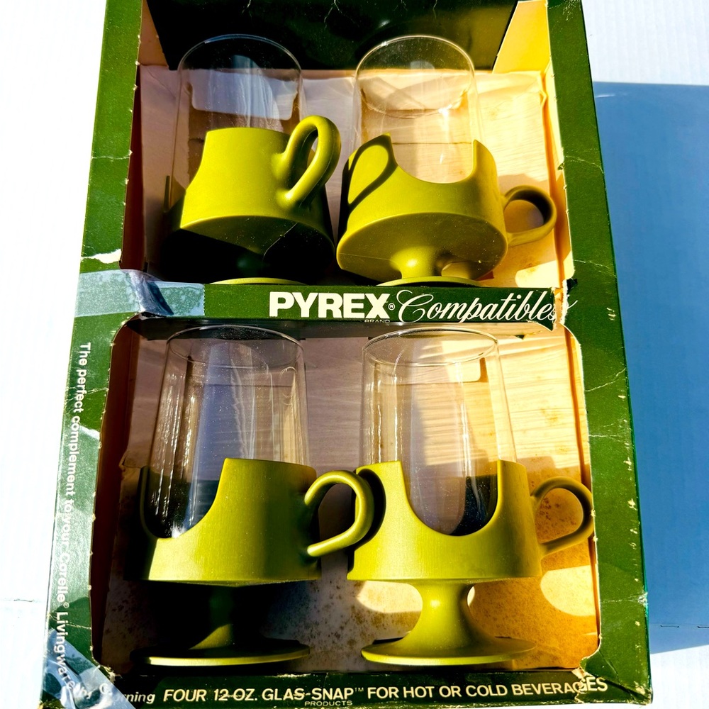 Pyrex Compatibles Vintage 4-12 oz Glas-Snap